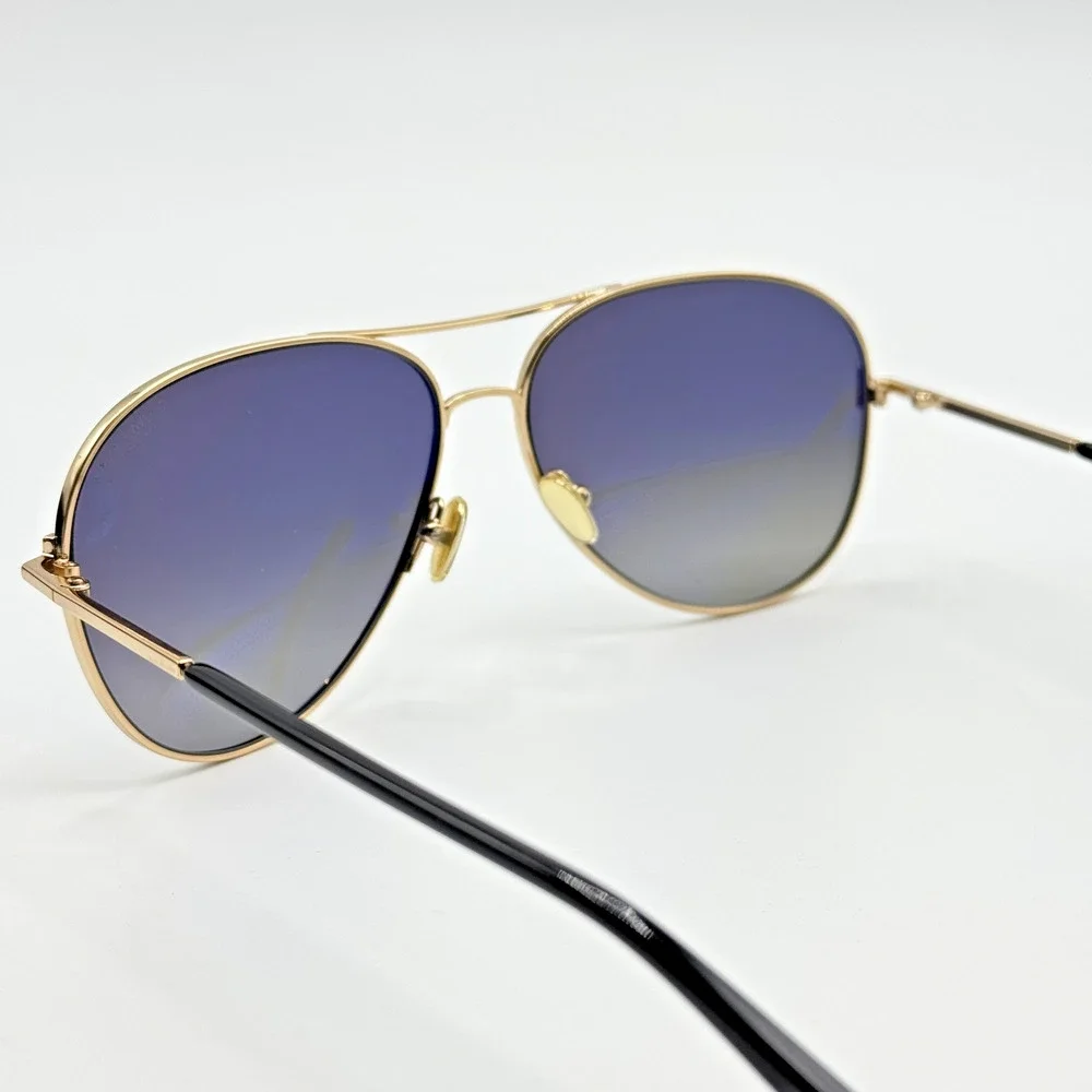 Tom Ford Sunglasses Clark TF823 28D Rose Gold Aviator Polarized Smoke Lens 59mm